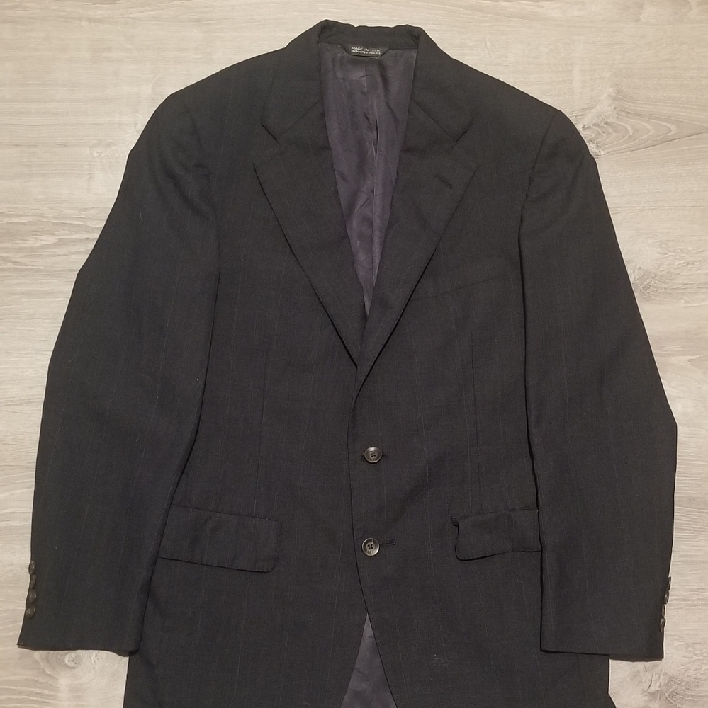 Vintage Men's Nordstrom Chaps Ralph Lauren Classic Black Blazer Pure Virgin Wool